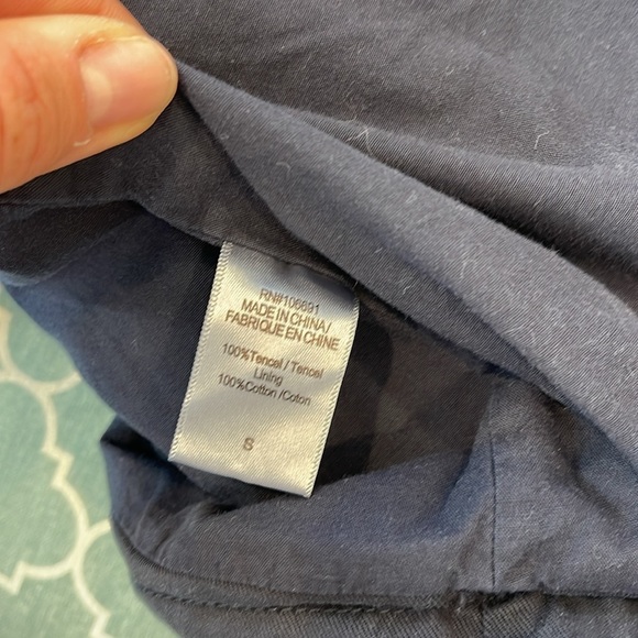 Navy Blue Moto Drawstring Waist button sleeve jacket - Picture 10 of 11